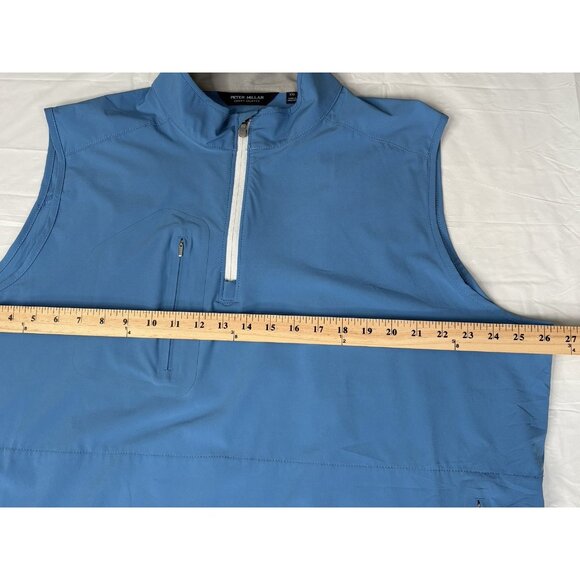 Peter Millar Crown Crafted Men’s XXL Flex Adapt ½ Zip Pullover Golf Vest Blue - Picture 12 of 15